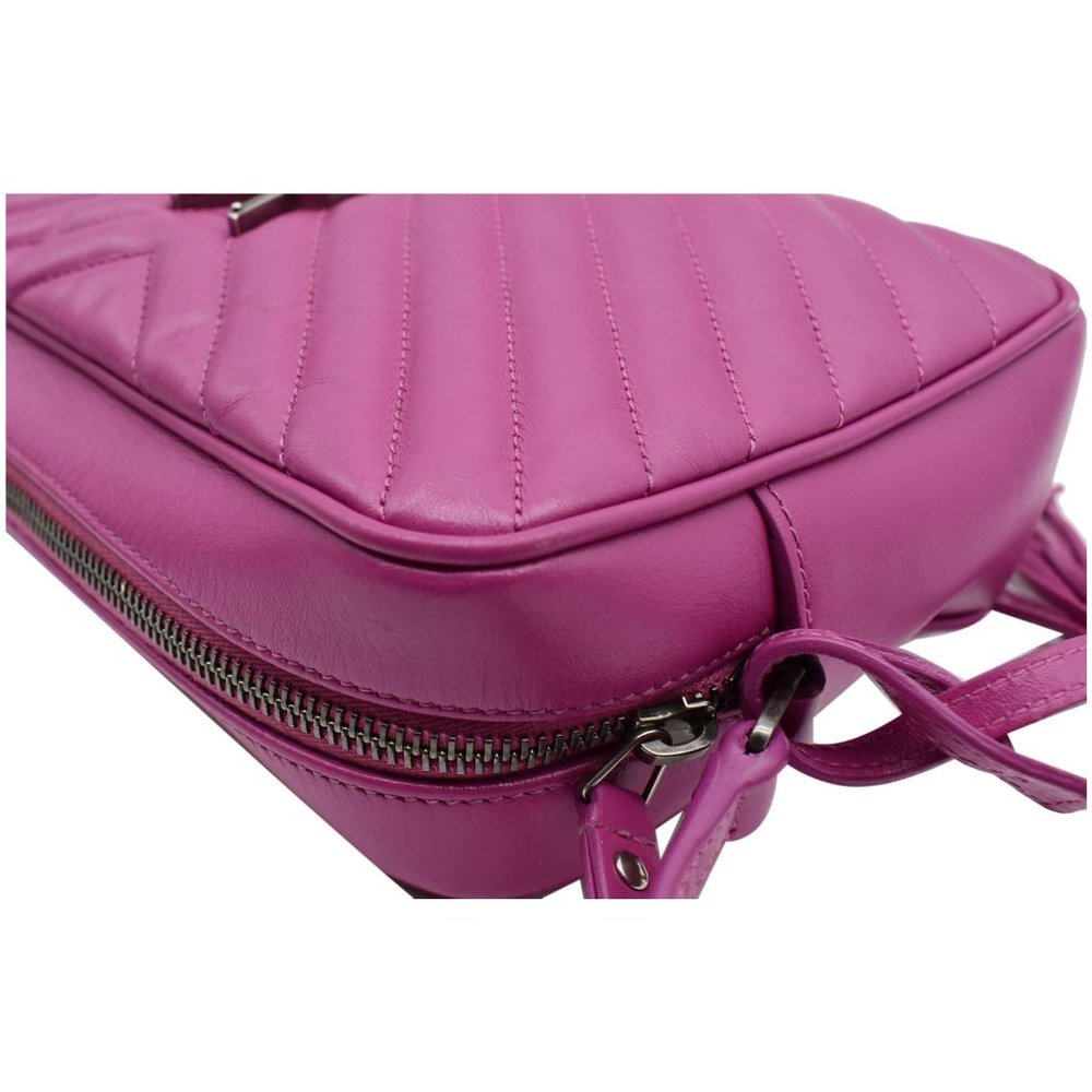 YVES SAINT LAURENT  Lou Chevron Leather Camera Crossbody Bag Pink - Picture 7 of 12